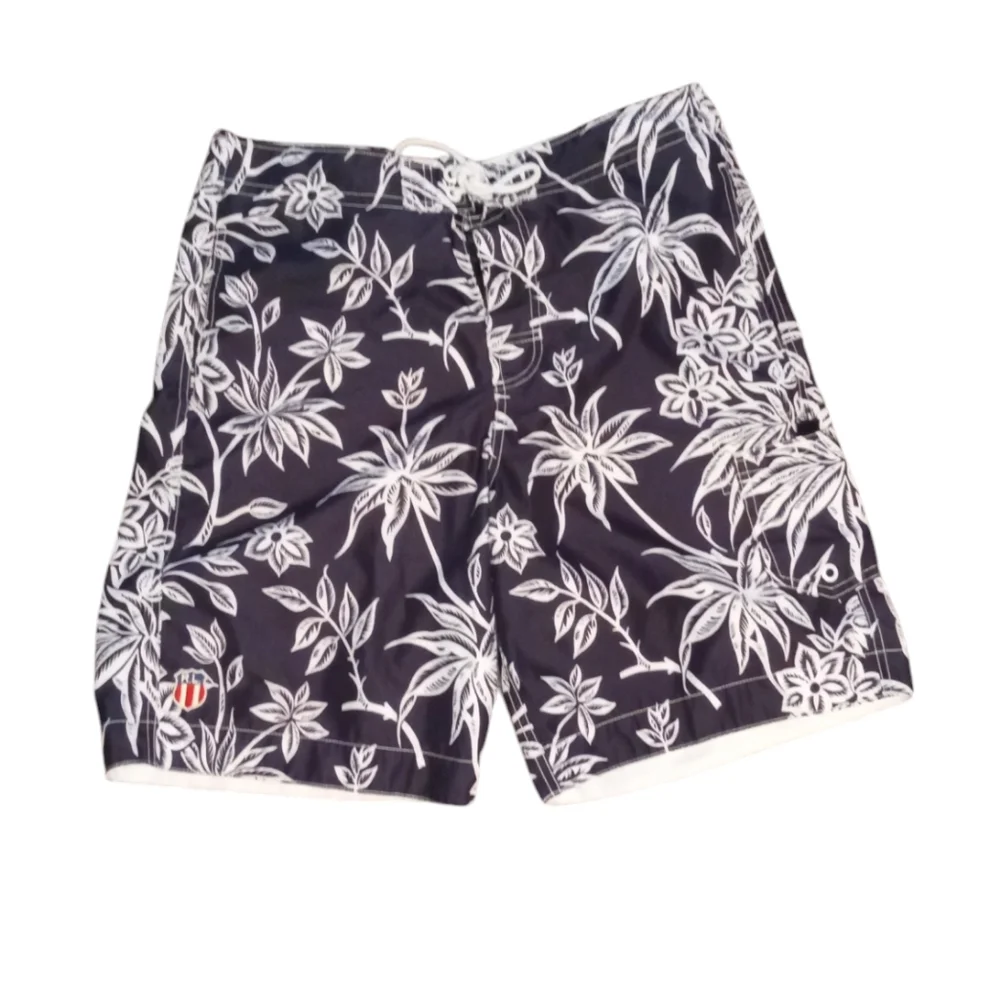 Polo Jeans Co Ralph Lauren Tropical Swim Trunks L Black